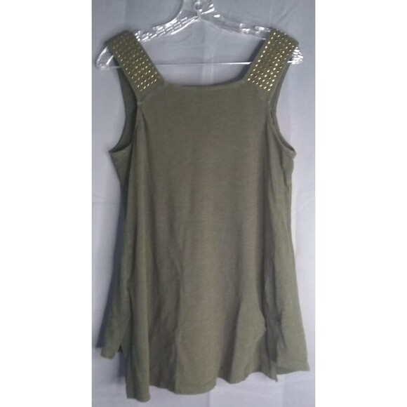 Liz Lange Maternity Green Tank with Gold Studded Straps Size Medium - Picture 8 of 8